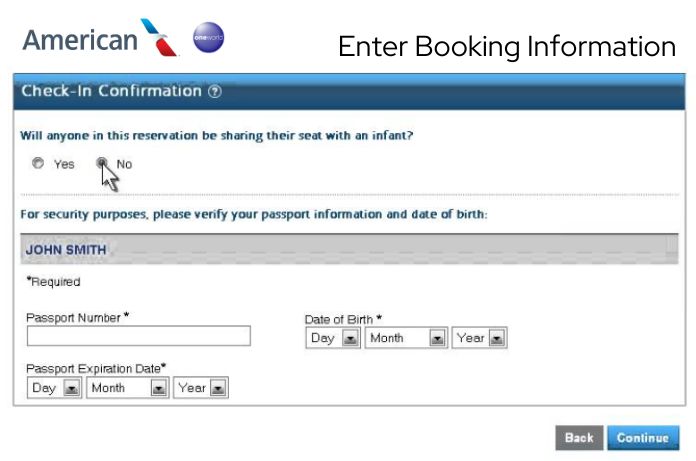 Cancel American Airlines Flight Online, Enter Booking Info